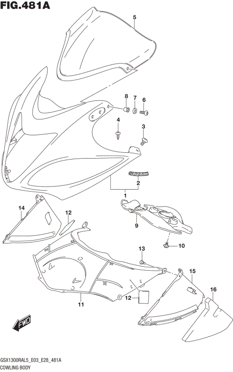 COWLING BODY (GSX1300RAL5 E03)