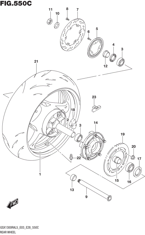 REAR WHEEL (GSX1300RAL5 E33)