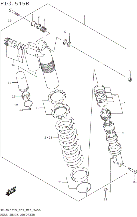 REAR SHOCK ABSORBER (RM-Z450L5 E28)