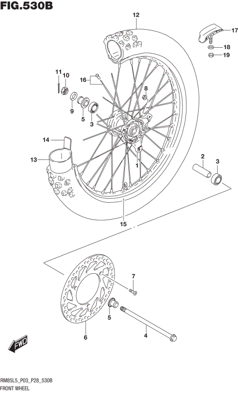 FRONT WHEEL (RM85L5 P28)