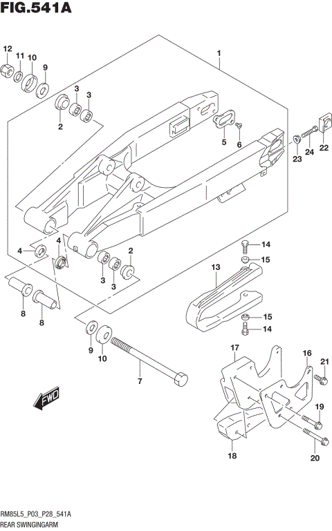 REAR SWINGINGARM (RM85L5 P03)
