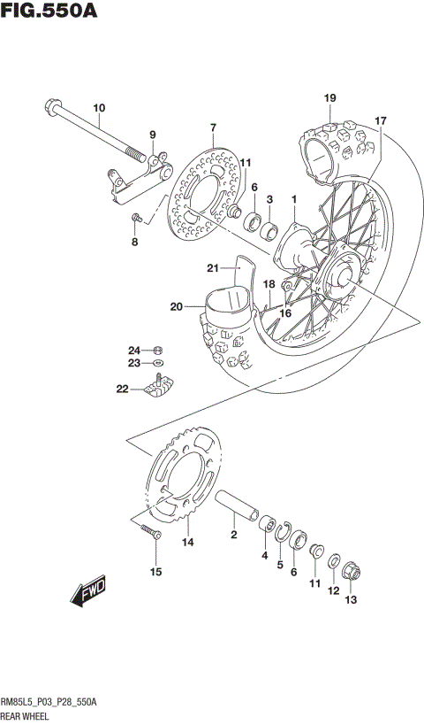 REAR WHEEL (RM85L5 P03)