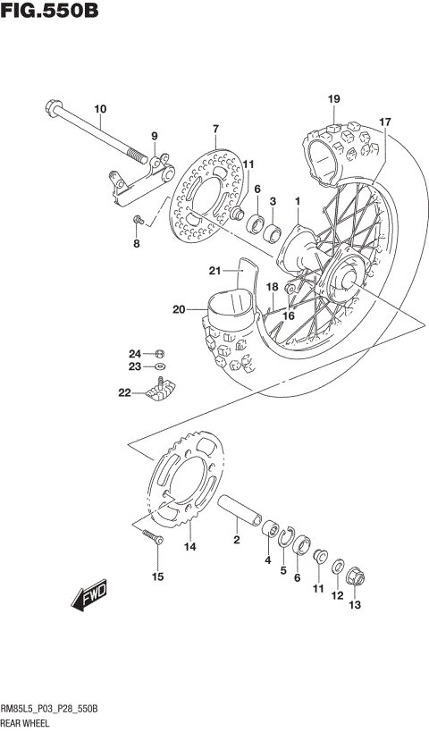 REAR WHEEL (RM85L5 P28)