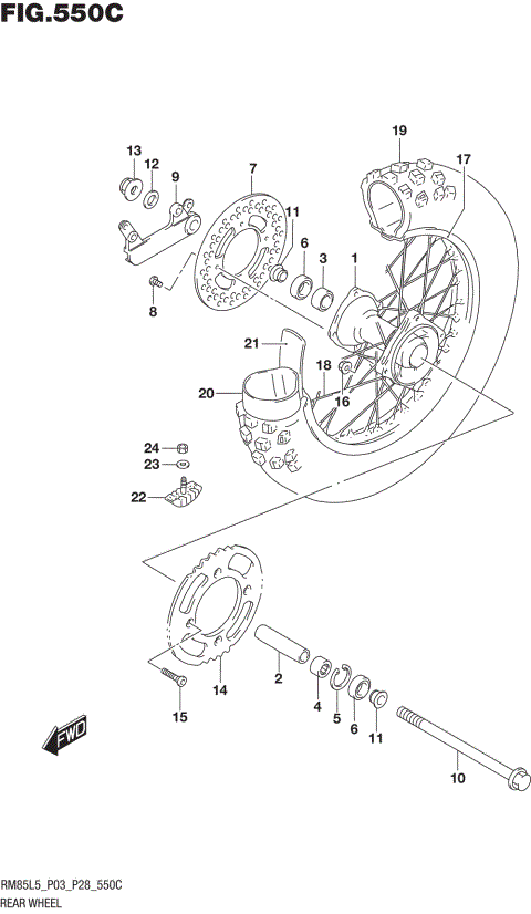 REAR WHEEL (RM85LL5 P28)