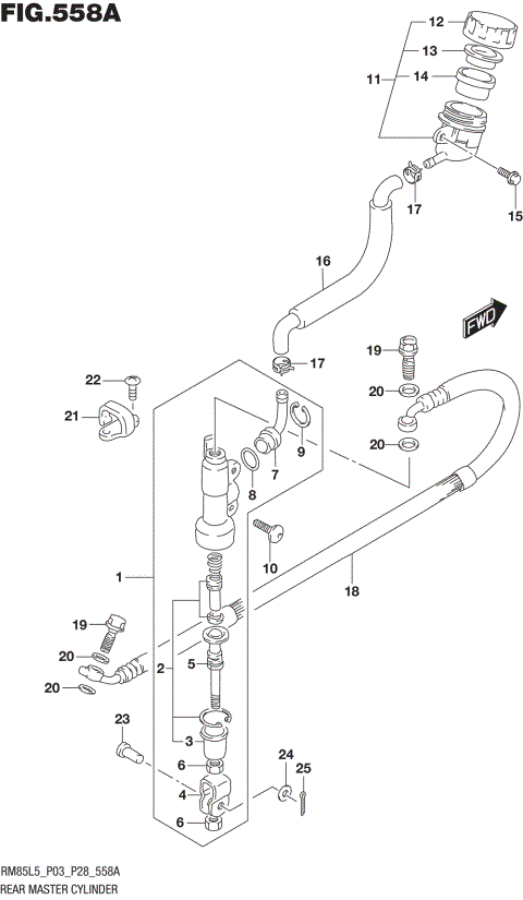 REAR MASTER CYLINDER (RM85L5 P03)
