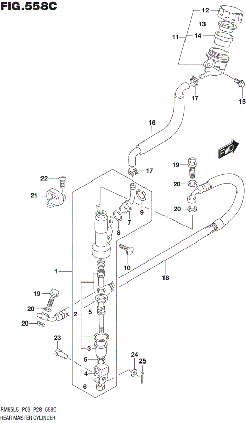 REAR MASTER CYLINDER (RM85LL5 P28)