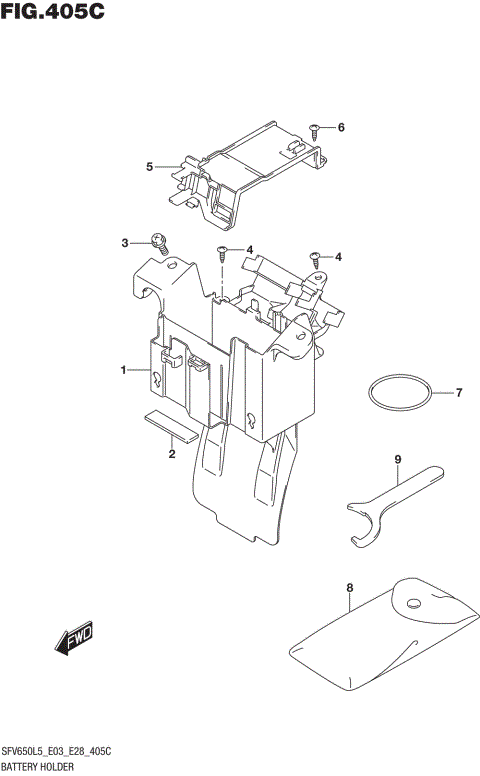 BATTERY HOLDER (SFV650L5 E33)