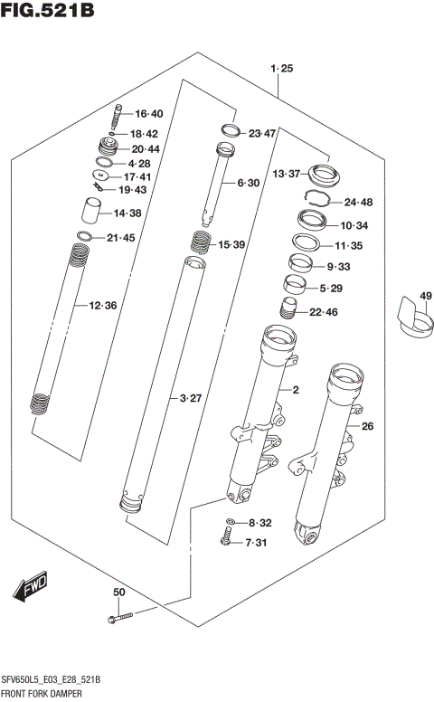 FRONT FORK DAMPER (SFV650L5 E28)