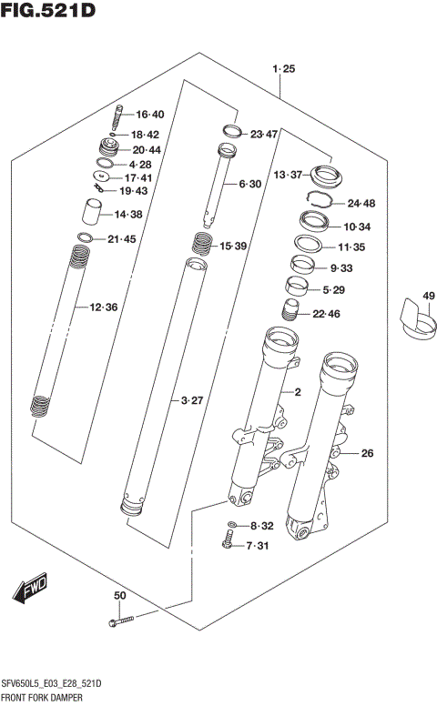 FRONT FORK DAMPER (SFV650AL5 E28)
