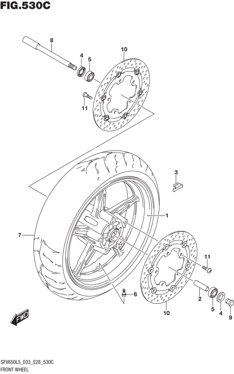 FRONT WHEEL (SFV650L5 E33)