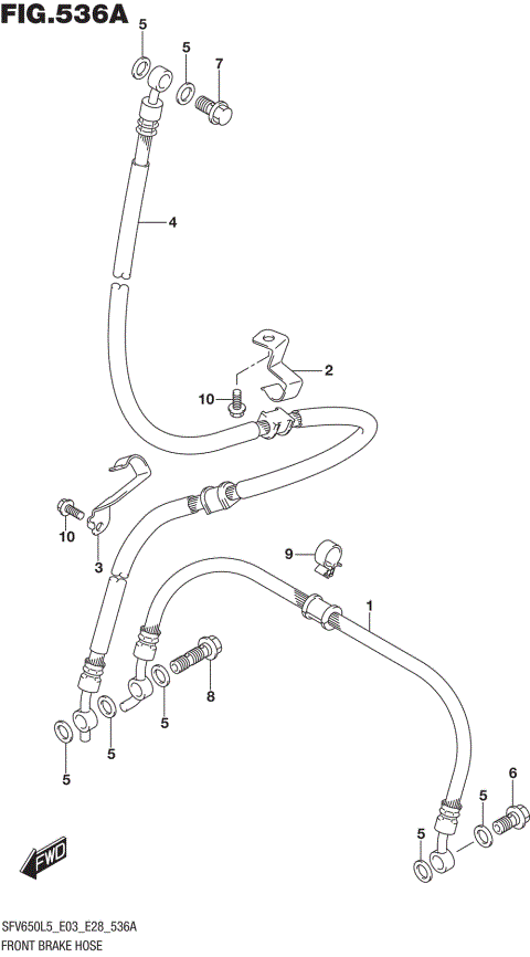 FRONT BRAKE HOSE (SFV650L5 E03)
