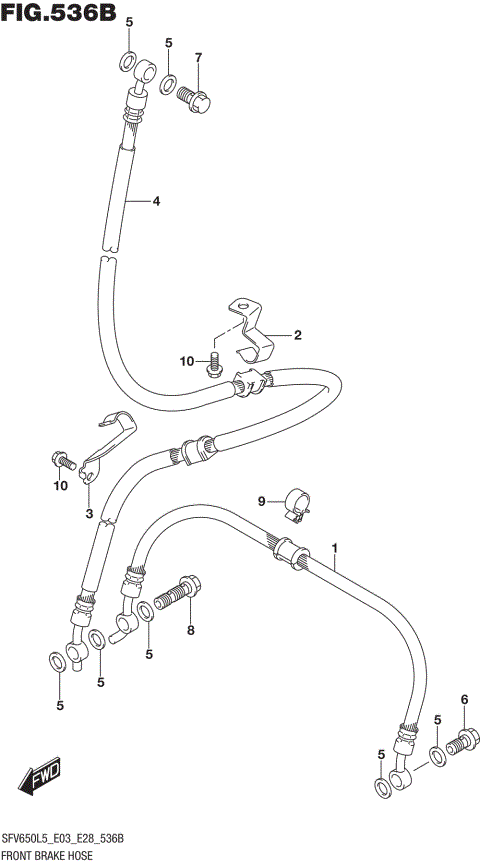 FRONT BRAKE HOSE (SFV650L5 E28)