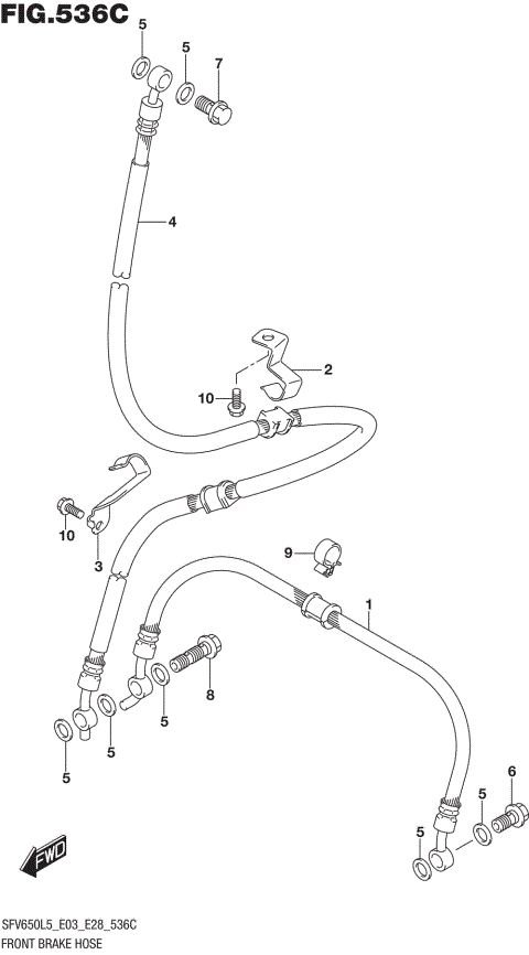 FRONT BRAKE HOSE (SFV650L5 E33)