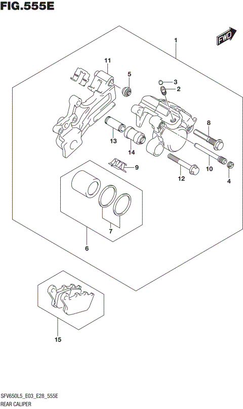 REAR CALIPER (SFV650AL5 E33)