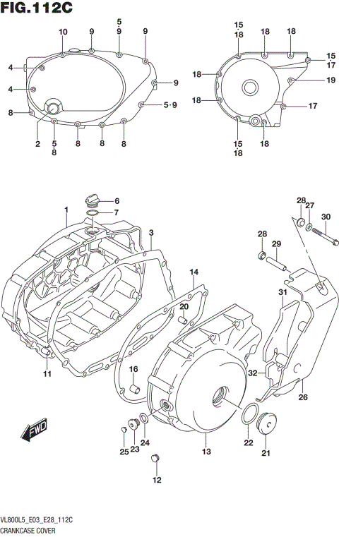 CRANKCASE COVER (VL800TL5 E03)