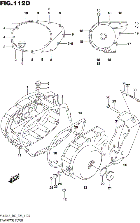 CRANKCASE COVER (VL800TL5 E28)