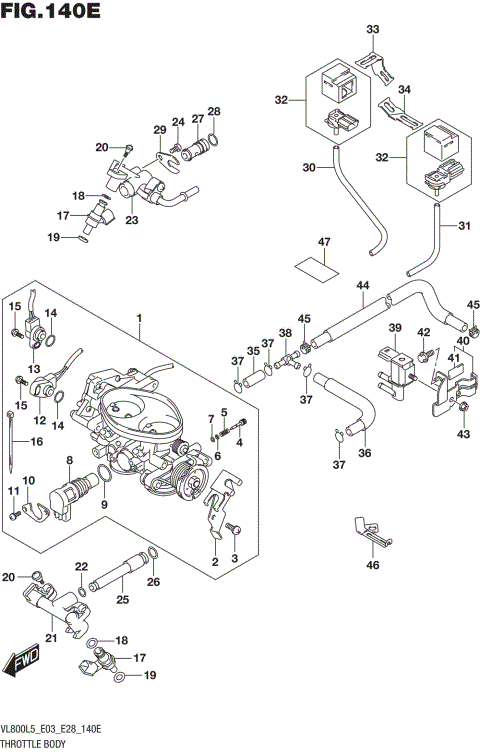 THROTTLE BODY (VL800TL5 E33)