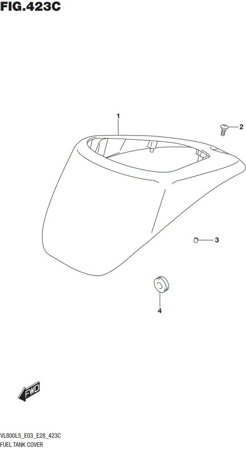 FUEL TANK COVER (VL800TL5 E03)