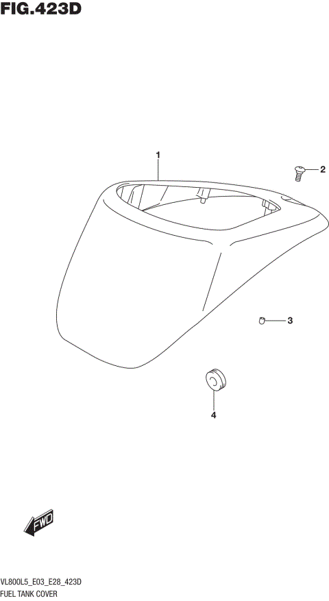 FUEL TANK COVER (VL800TL5 E28)