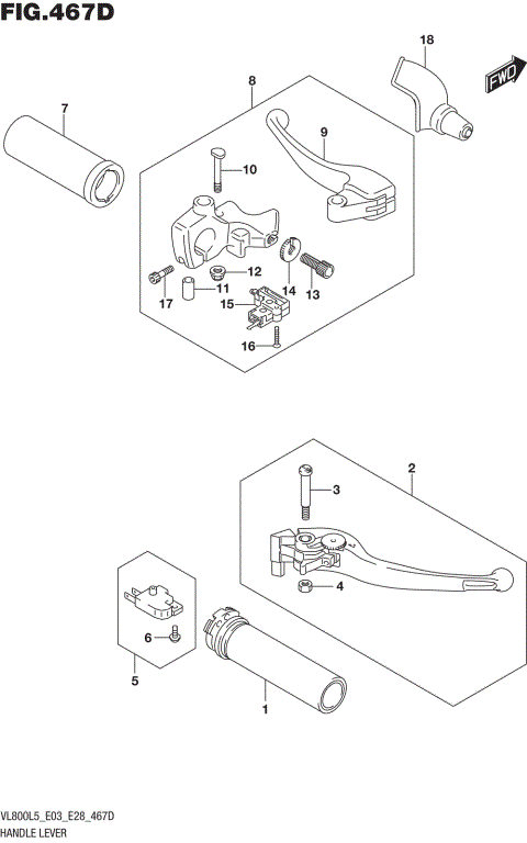 HANDLE LEVER (VL800TL5 E28)