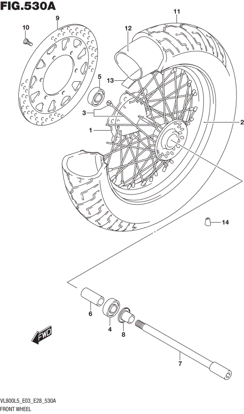 FRONT WHEEL (VL800L5 E03)