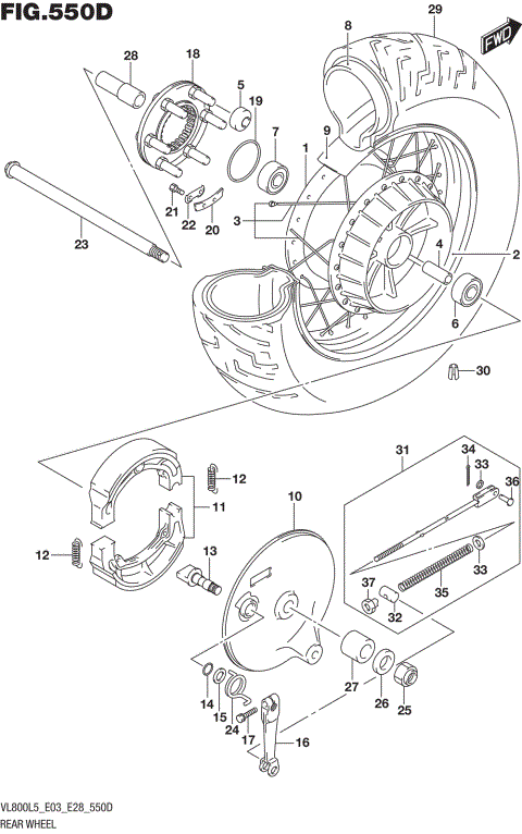 REAR WHEEL (VL800TL5 E28)