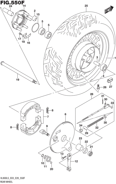 REAR WHEEL (VL800BL5 E28)