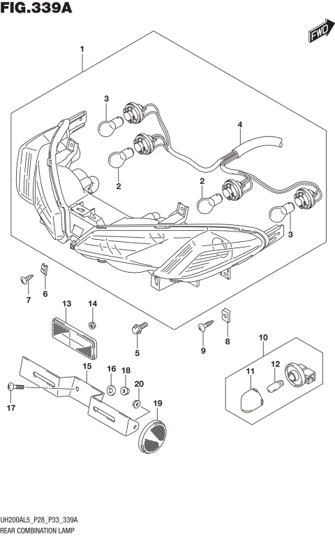 REAR COMBINATION LAMP (UH200AL5 P28)