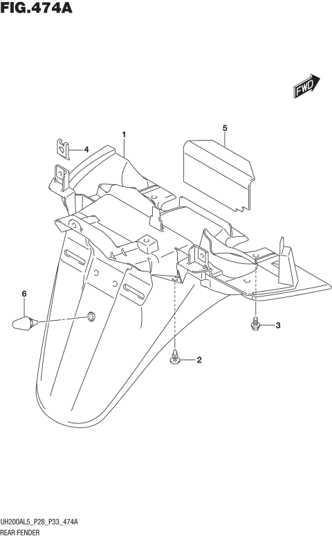 REAR FENDER (UH200AL5 P28)