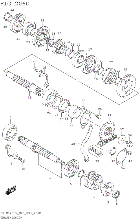 TRANSMISSION (DR-Z125LL5 E33)