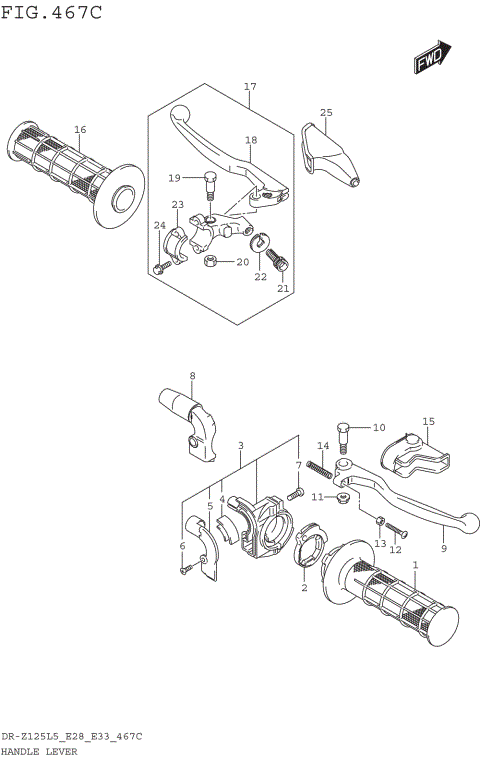HANDLE LEVER (DR-Z125LL5 E28)