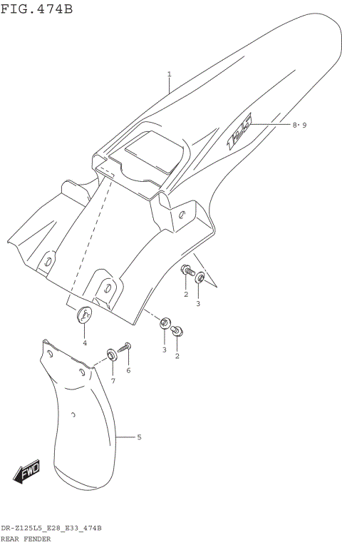 REAR FENDER (DR-Z125L5 E33)