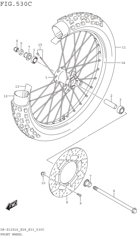 FRONT WHEEL (DR-Z125LL5 E28)