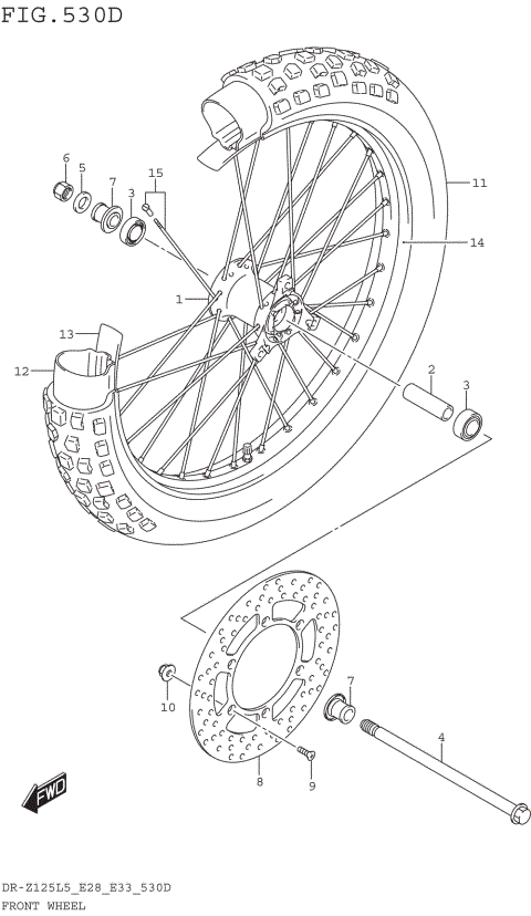 FRONT WHEEL (DR-Z125LL5 E33)