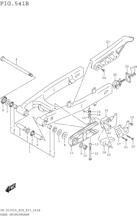 REAR SWINGINGARM (DR-Z125L5 E33)