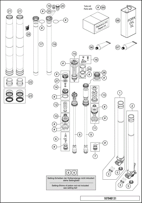 FRONT FORK DISASSEMBLED