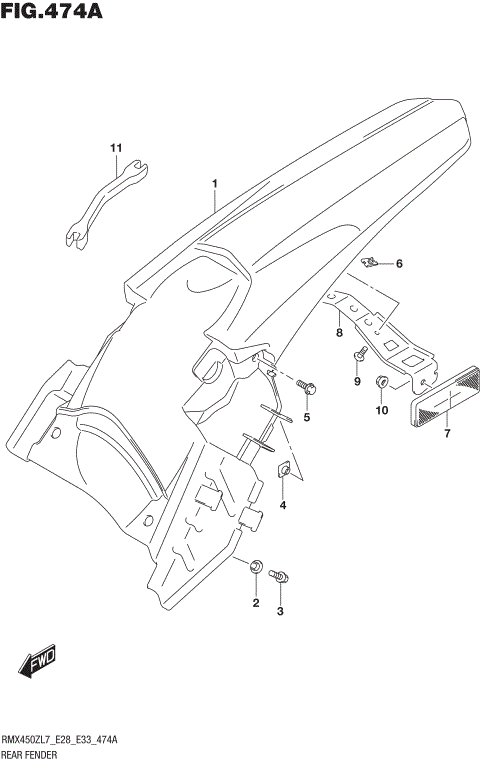 REAR FENDER (RMX450ZL7 E28)