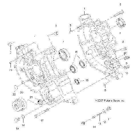ENGINE, CRANKCASE - A08MH50AX/AZ (49ATVCRANKCASE08SP500)