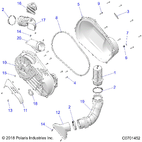 DRIVE TRAIN, CLUTCH COVER AND DUCTING - Z25A5E87A5 (C0701452)