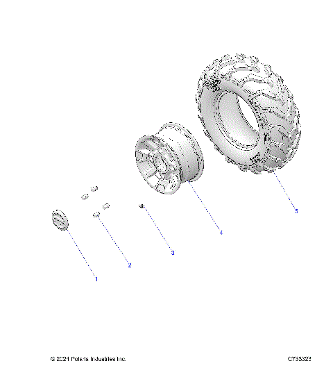 WHEELS, FRONT - R25TAE99FM/TAS99CM/EM/GM (C733323)