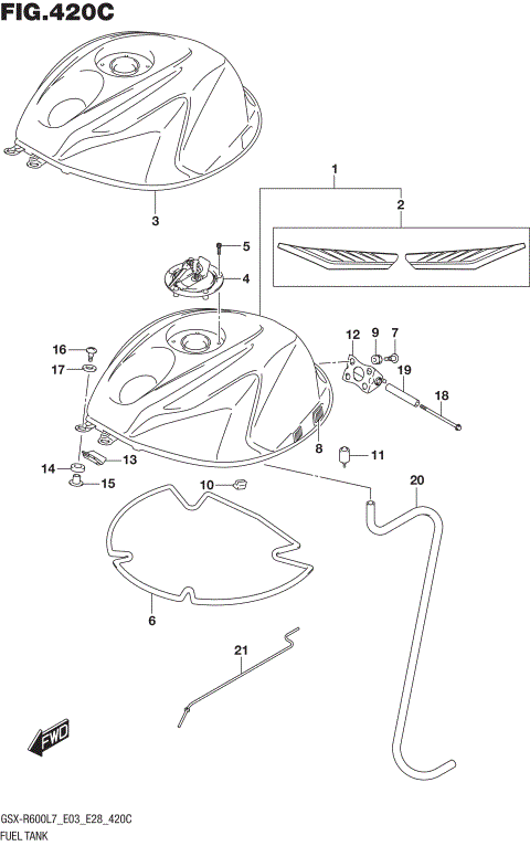FUEL TANK (GSX-R600L7 E33)