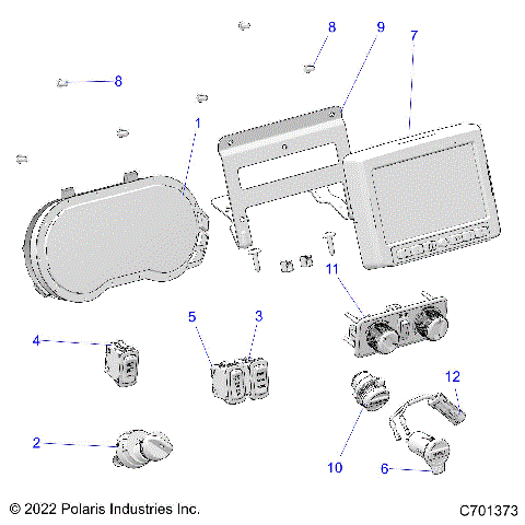 ELECTRICAL, DASH INSTRUMENTS - R22RRY99A9/AC/AM/AS/B9/BC/BM/BS/1A9/AC/AM/AS/B9/BC/BM/BS (C701373)