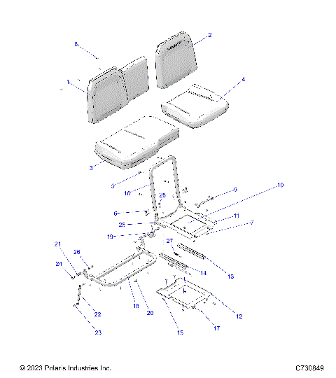 BODY, SEAT ASM. AND SLIDER - R23RRE99DX (C700069)