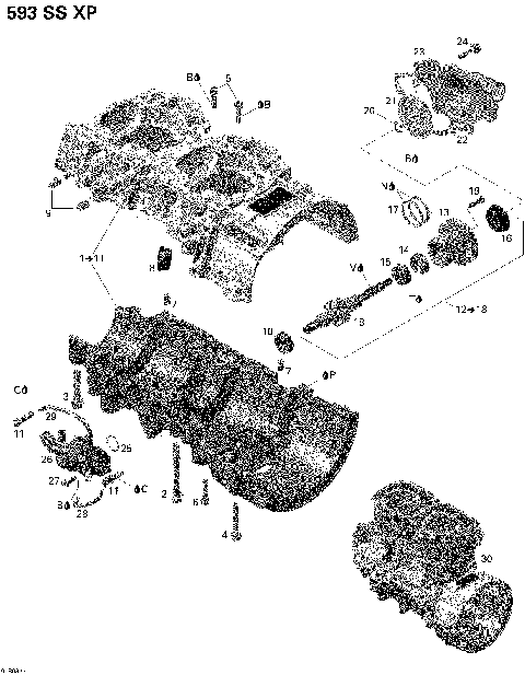 01- Crankcase, Water Pump And Oil Pump