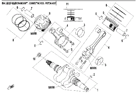 CRANKSHAFT, CONNECTING ROD, PISTON ASSY