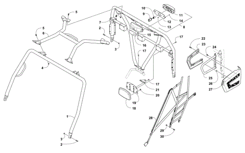 ROPS AND TAILLIGHT ASSEMBLY