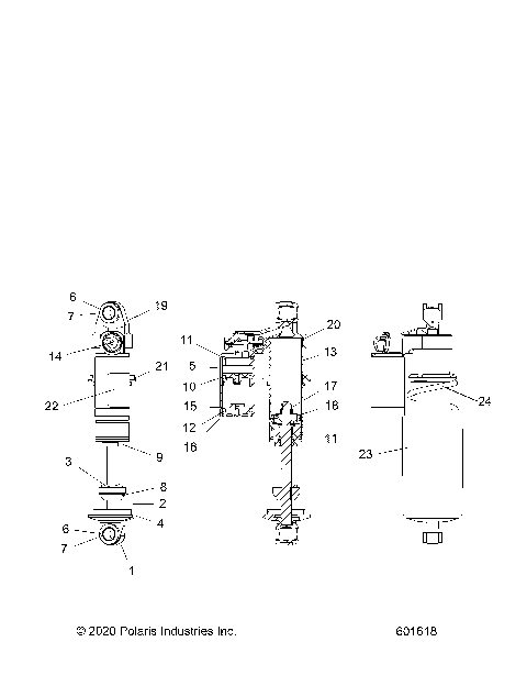 SUSPENSION, SHOCK, FRONT TRACK - S24TLC8MS/8ME (601618)