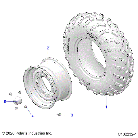 WHEELS, FRONT TIRE - A26SJR57AG (C102232-1)
