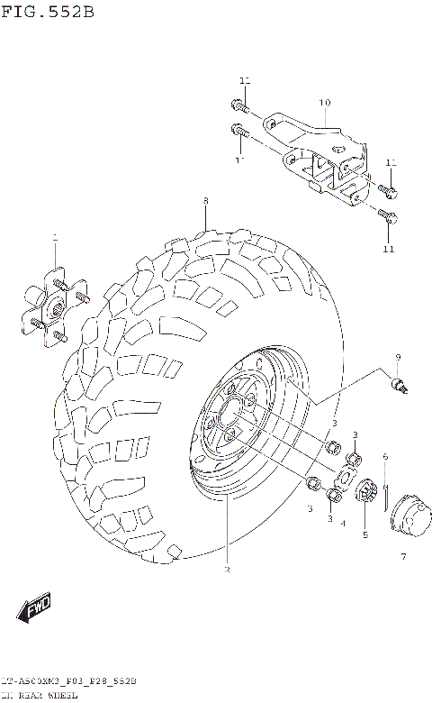 LH REAR WHEEL (LT-A500XPM3 P28)