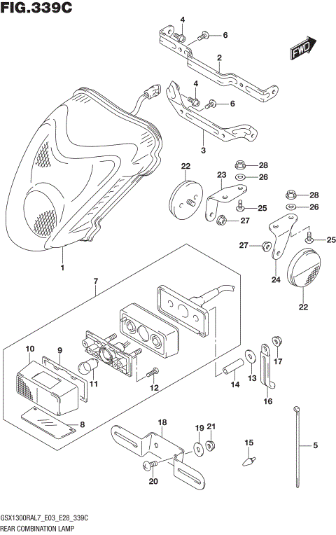 REAR COMBINATION LAMP (GSX1300RAL7 E33)